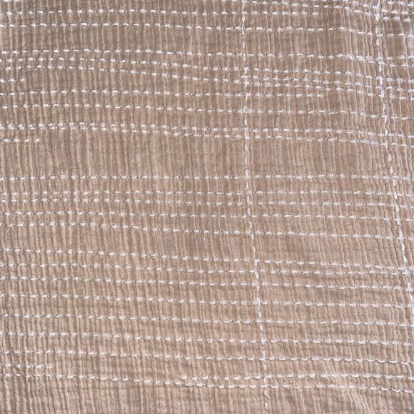 Pure Jill Cotton Short Sleeve Oversized Embroidered Blouse Size Large Peach - Picture 5 of 13